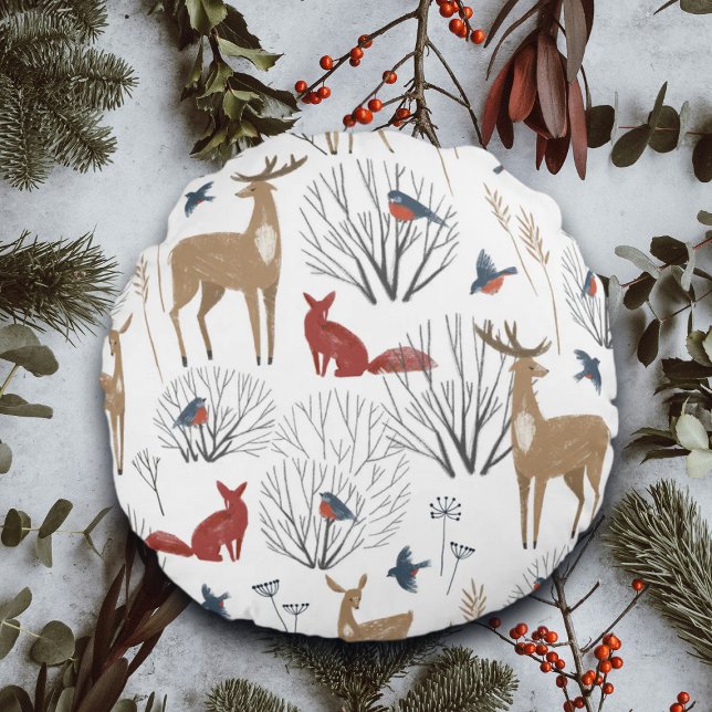 Magic Winter Wonderland Rundes Kissen (Von Creator hochgeladen)