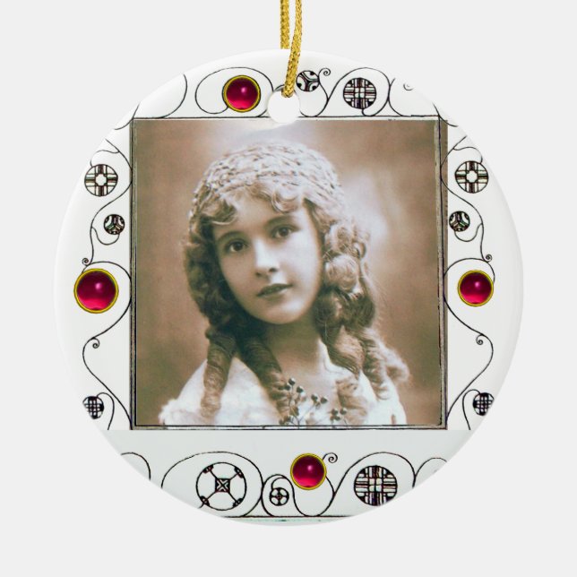 MAGIC WIRBEL FOTO TEMPLATE , Pink Red Ruby Keramikornament (Vorne)