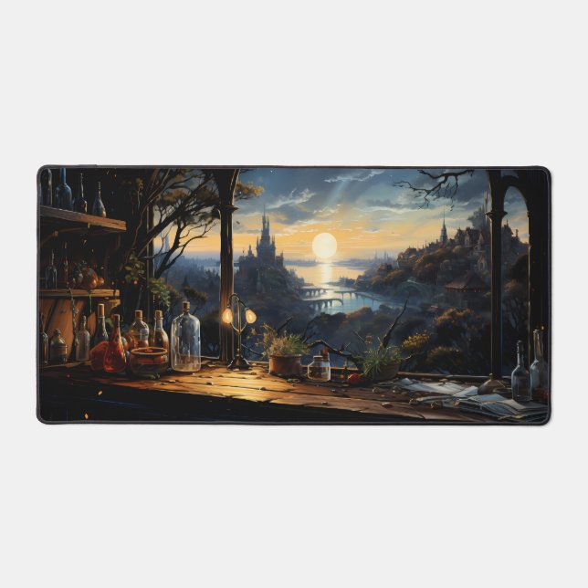 Magic Workshop Bench Über der Fantasy Bay Schreibtischunterlage (Vorderseite)