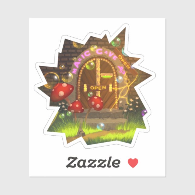 Magic World Open Fantasy Sticker Custom Cut (Blatt)