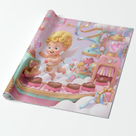 Magical 3D Cupid’s Valentine Gift Factory Scene Geschenkpapier
