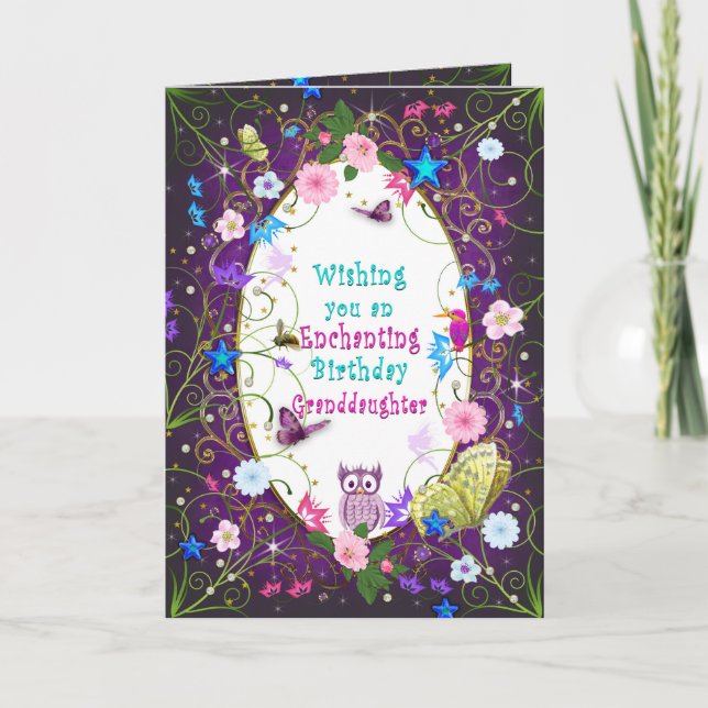 Magical and Enchanting Birthday, Granddaughter Karte (Vorderseite)