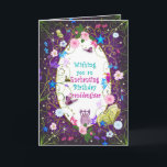 Magical and Enchanting Birthday, Granddaughter Karte<br><div class="desc">Magical and whimiscal birthday greeting full of color,  characters.  See other categories Same Image.  Inside and outside designed heavily.

Some flowers and vines provide by Original graphics (c)Delightful-Doodles (Original Artwork-Koordinate für Flugsicherungen</div>
