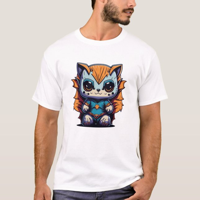 Magical Baby Animal Superhero Illustration T-Shirt (Vorderseite)