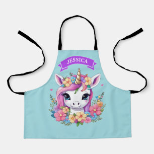 Magical Baby Unicorn mit Blume Schürze