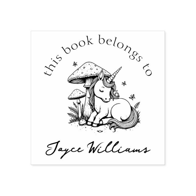 Magical Baby Unicorn Toadstool & Butterflies Buch Gummistempel (Prägung)