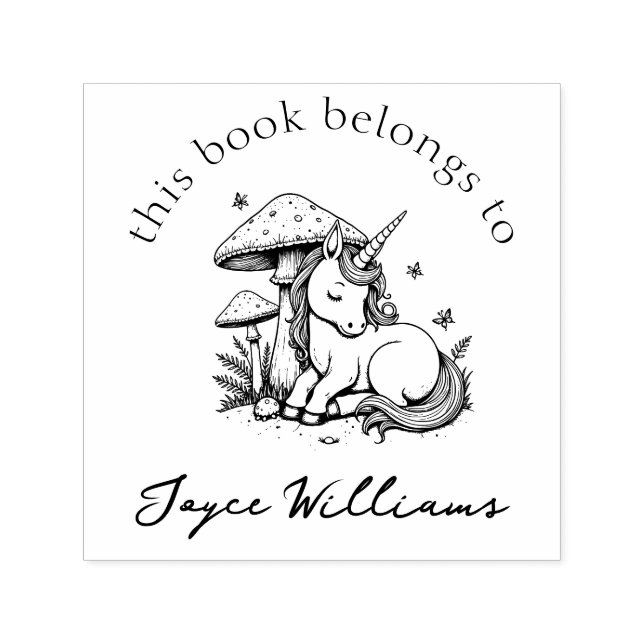 Magical Baby Unicorn Toadstool & Butterflies Buch Permastempel (Design)