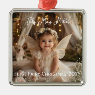 Magical Baby's First Fairy Weihnachtsgeschenk Foto Ornament Aus Metall