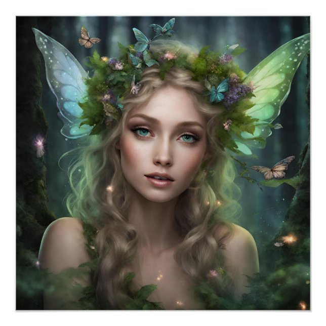 Magical Beautiful Nature Forest Fairy Poster (Vorderseite)