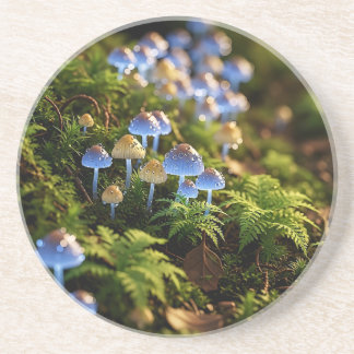 Magical Bioluminescent Fungi - Deep Forest Getränkeuntersetzer