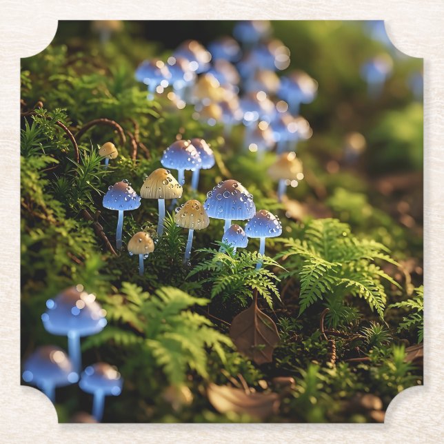 Magical Bioluminescent Fungi - Deep Forest Untersetzer (Vorderseite)