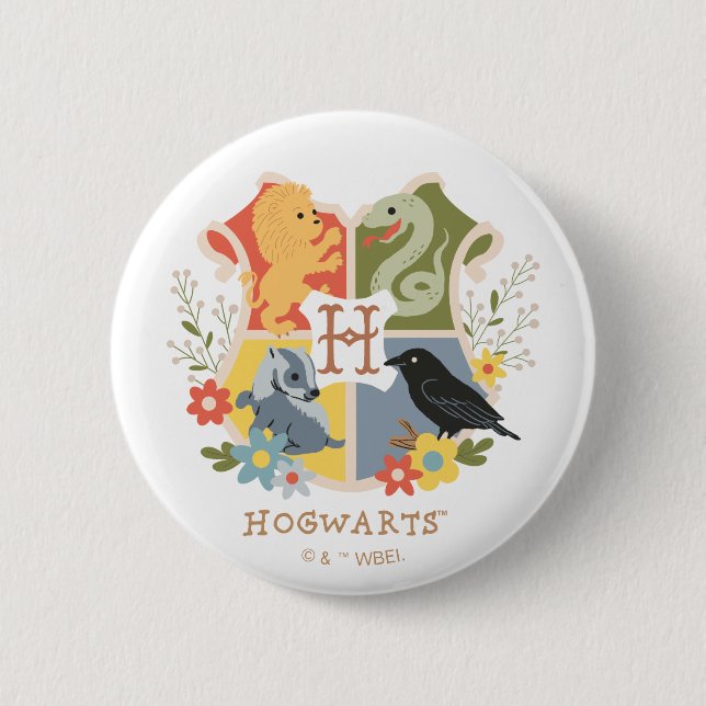 Magical Blooms HOGWARTS™ Wappen Button (Vorderseite)