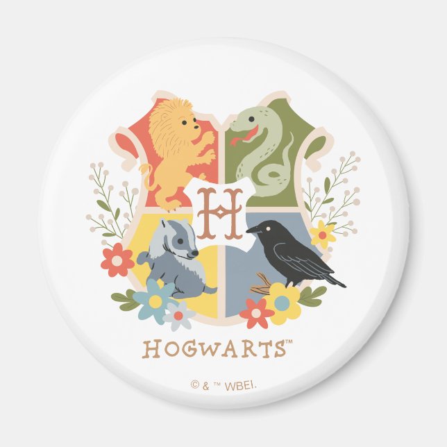 Magical Blooms HOGWARTS™ Wappen Magnet (Vorne)