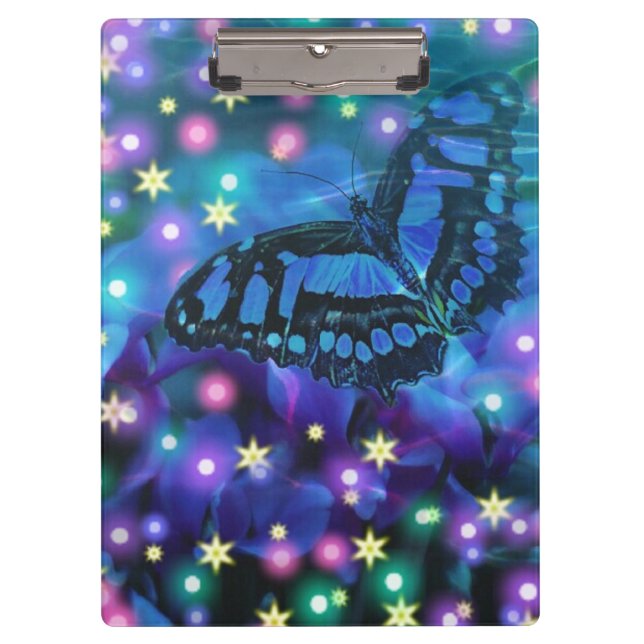 Magical Blue Butterfly Klemmbrett (Vorderseite)