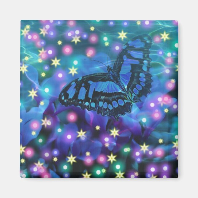 Magical Blue Butterfly Magnet (Vorne)