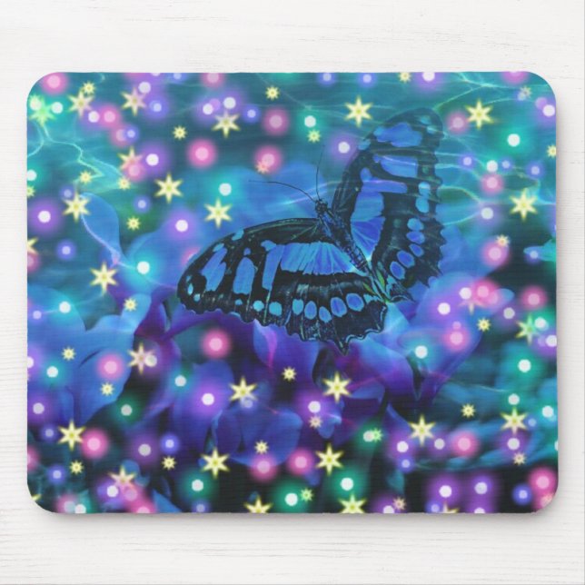 Magical Blue Butterfly Mousepad (Vorne)