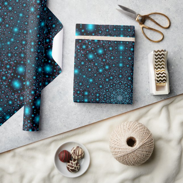 Magical Blue Glow Mandala Geschenkpapier (Kunsthandwerk)