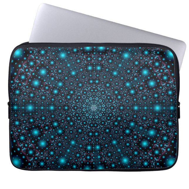 Magical Blue Glow Mandala Laptopschutzhülle (Vorderseite)