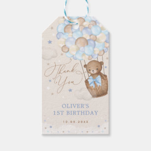Magical Blue Teddy Bear Hot Air Ballon Birthday Geschenkanhänger