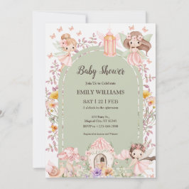 Magical Boho Arch Fairy Baby Shower Invitations Einladung