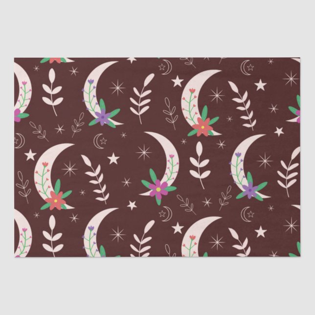 Magical Boho Blumenmond Seidenpapier (Vorderseite)