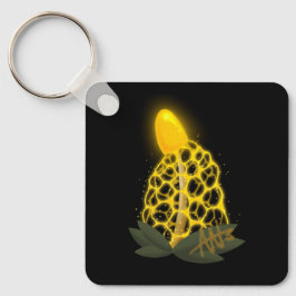 Magical Bridal Veil Funkelnd Gelbes Pilzmetall Schlüsselanhänger