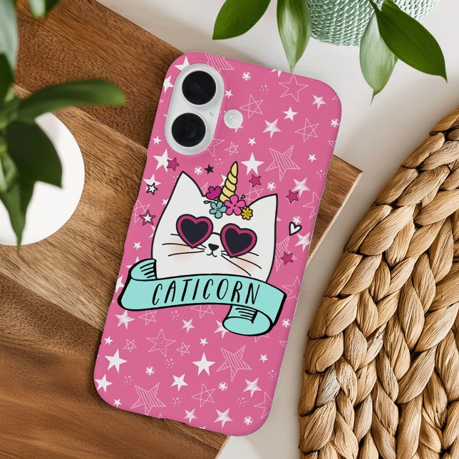 Magical Caticorn | Kawaii Cat Unicorn iPhone 16 Hülle (Von Creator hochgeladen)