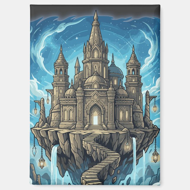 Magical Celestial Floating Castle In The Clouds Magnet (Vorderseite)