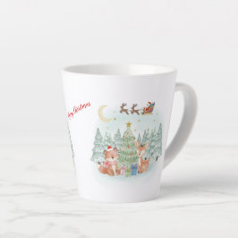 Magical Christmas Night in the Winter Forest Milchtasse