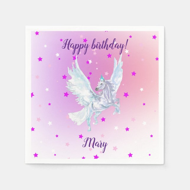Magical color start white unicorn serviette (Vorderseite)