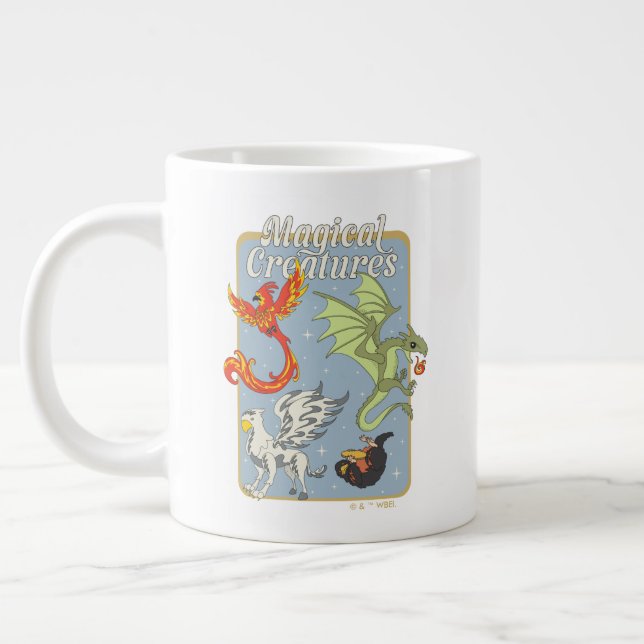 Magical Creatures Vintage Graphic Jumbo-Tasse (Links)