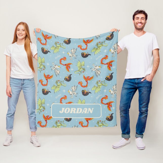 Magical Creatures Vintage Pattern Fleecedecke (Beispiel)