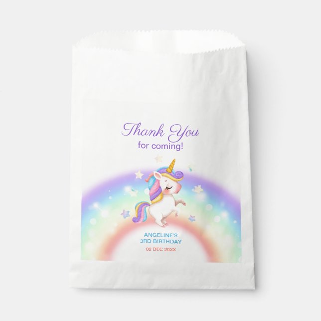 Magical Day Rainbow Stars Unicorn Birthday  Geschenktütchen (Vorderseite)