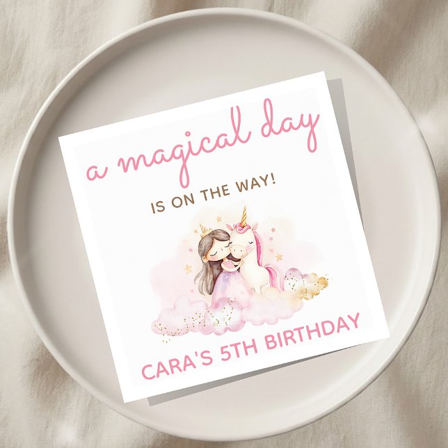 Magical Day Unicorn Birthday Party  Serviette (Von Creator hochgeladen)
