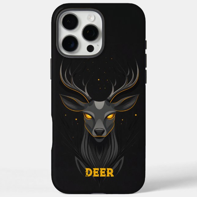 Magical Deer Black iPhone 16 Pro Max Hülle (Rückseite)