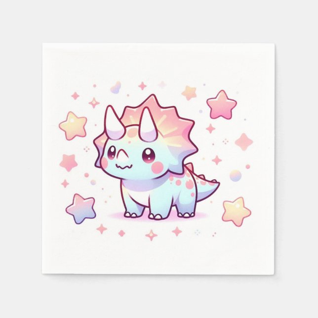 Magical Dino Dinosaur Baby Showerr Serviette (Vorderseite)