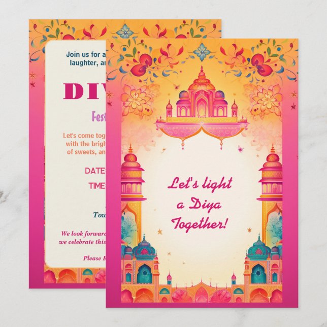 Magical Diwali Einladung (Vorne/Hinten)