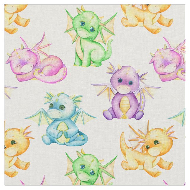 Magical Dragon Dreams Baby Duschstoff Stoff (Nahaufnahme)
