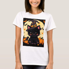 Magical Enchanting Witch Cat Halloween Tee