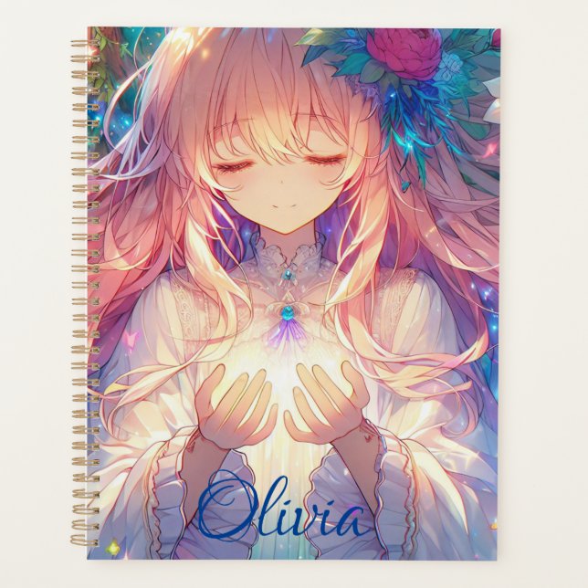 Magical Ethereal Anime Girl Personalisiert Planer (Vorderseite)