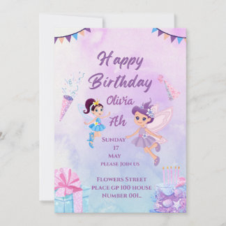 Magical Fairies Girls Card Geburtstag Einladung