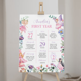 Magical Fairy 1. Geburtstag Meilenstein Zeichen Poster