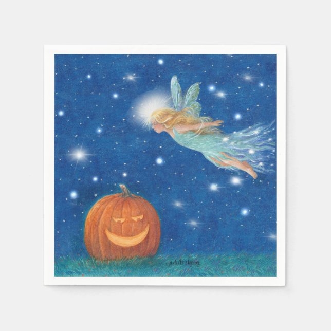 Magical Fairy and Jack O'Lantern Halloween party Serviette (Vorderseite)