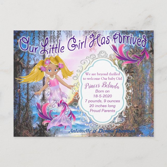 Magical Fairy Baby Mermaid ist da Postkarte (Vorderseite)