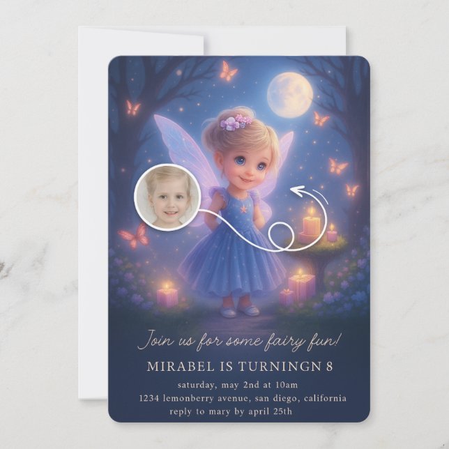 Magical Fairy Birthday Invitation Einladung (Vorderseite)