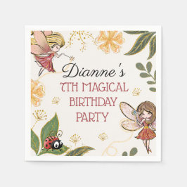 Magical Fairy Birthday Party Napkins Serviette