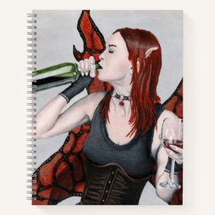 Magical Fairy Drink Wine Fantasy Art Notebook Notizbuch