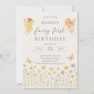 Magical Fairy First Birthday Einladung