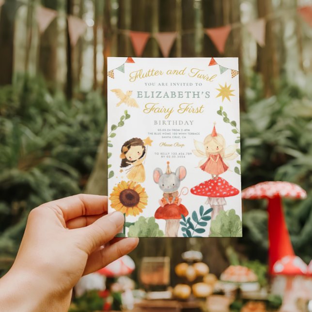 Magical Fairy First Birthday Mushroom Woodland Einladung (Von Creator hochgeladen)