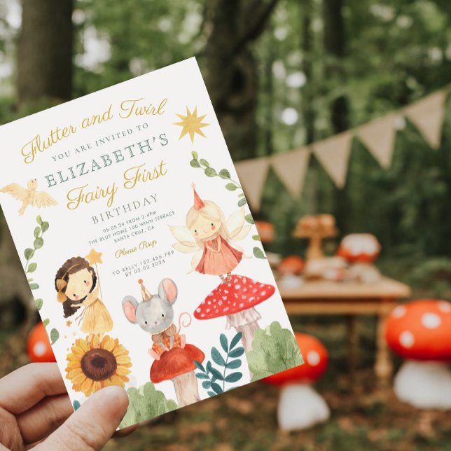Magical Fairy First Birthday Mushroom Woodland Inv Einladung (Von Creator hochgeladen)